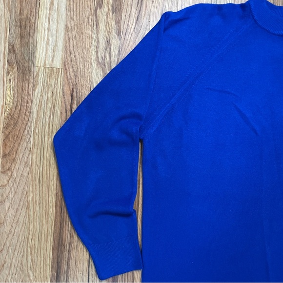 Vintage Royal Blue Soft Crewneck Sweater w/ Zipper 2X - Picture 4 of 10